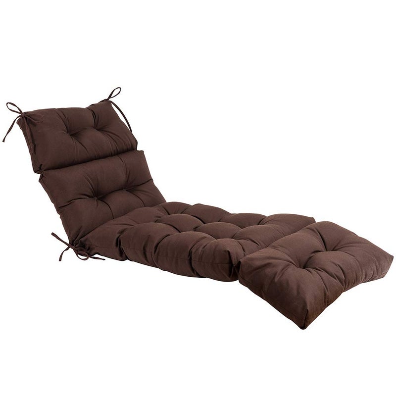 QILLOWAY Indoor/Outdoor Chaise Lounge Cushion,Spring/Summer Seasonal All Weather Replacement Cushions. (Dark Coffee/Brown/Chocolate) - Image 1